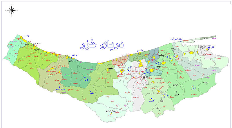نقشه کد پستی مازندران